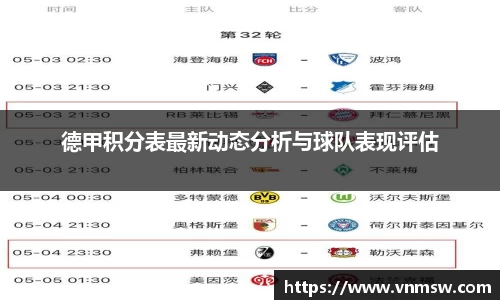 德甲积分表最新动态分析与球队表现评估